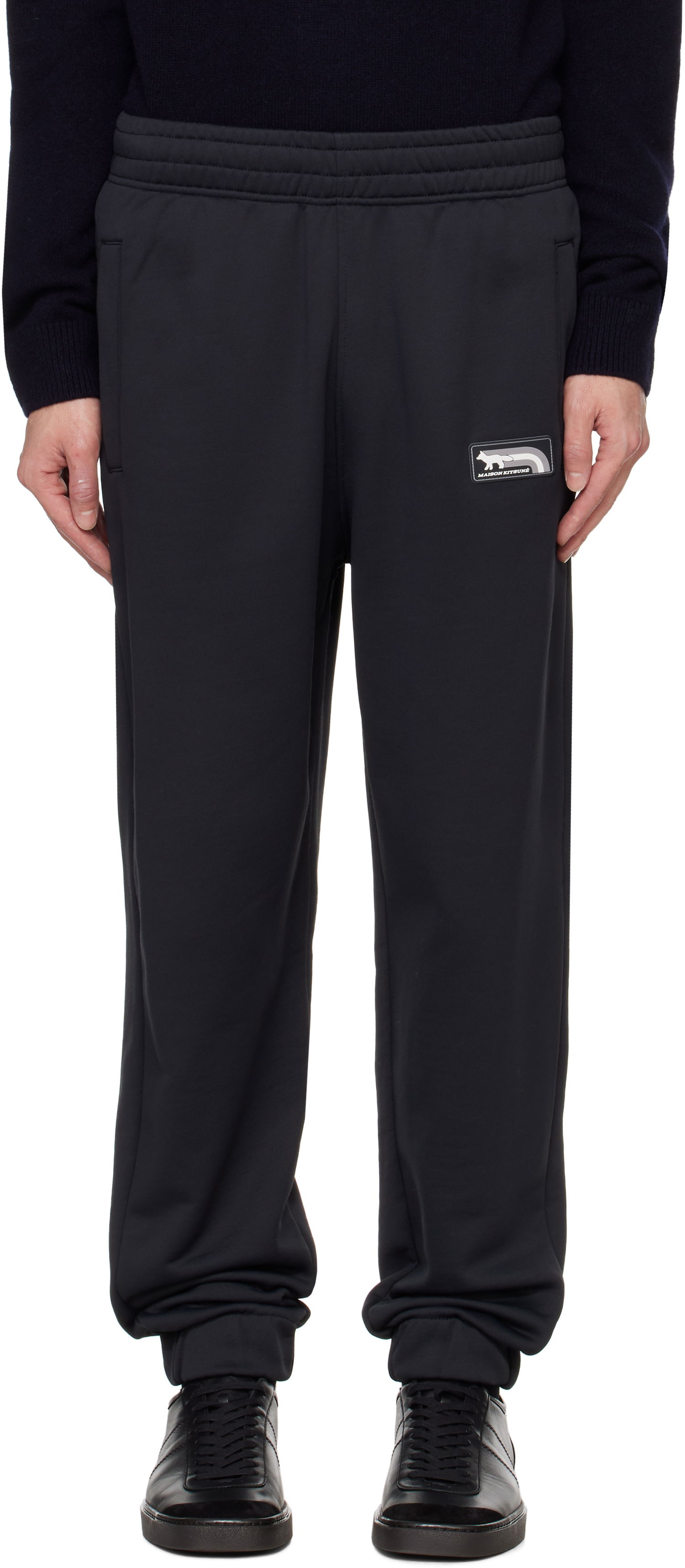 Trenirka MAISON KITSUNÉ Flash Fox Sweatpants Crna | NM01113KM0322, 0