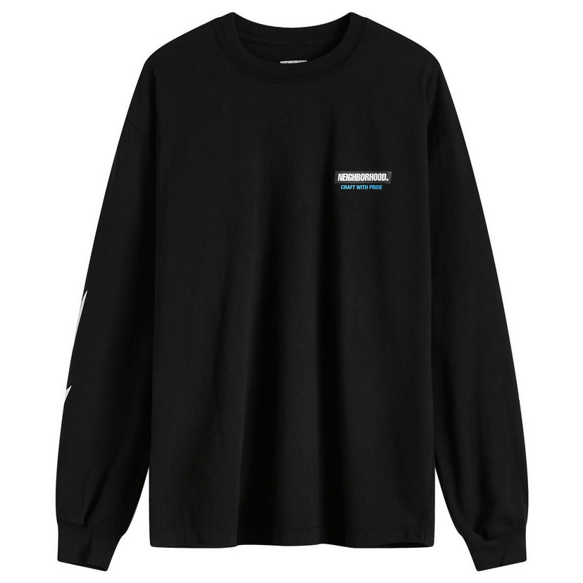 Majica kratkih rukava Neighborhood Long Sleeve T-Shirt Black Crna | 242PCNH-LT16-BLK