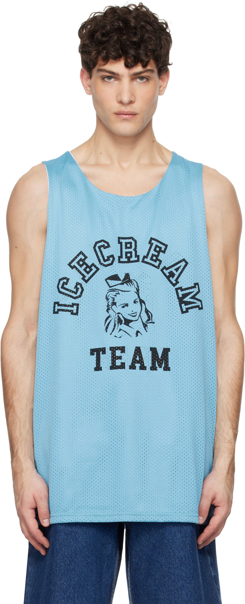 Majica bez rukava BBC IceCream ICECREAM 'Team' Reversible Mesh Tank Top Plava | IC24467
