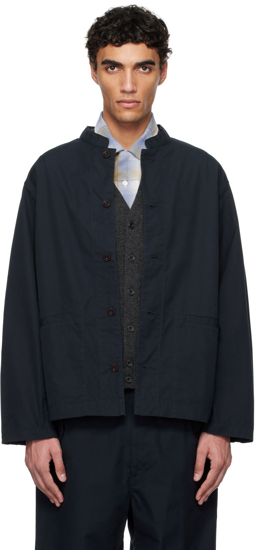 Jakna NANAMICA nanamica Band Collar Shirt Jacket Tamnoplava | S25SA106U