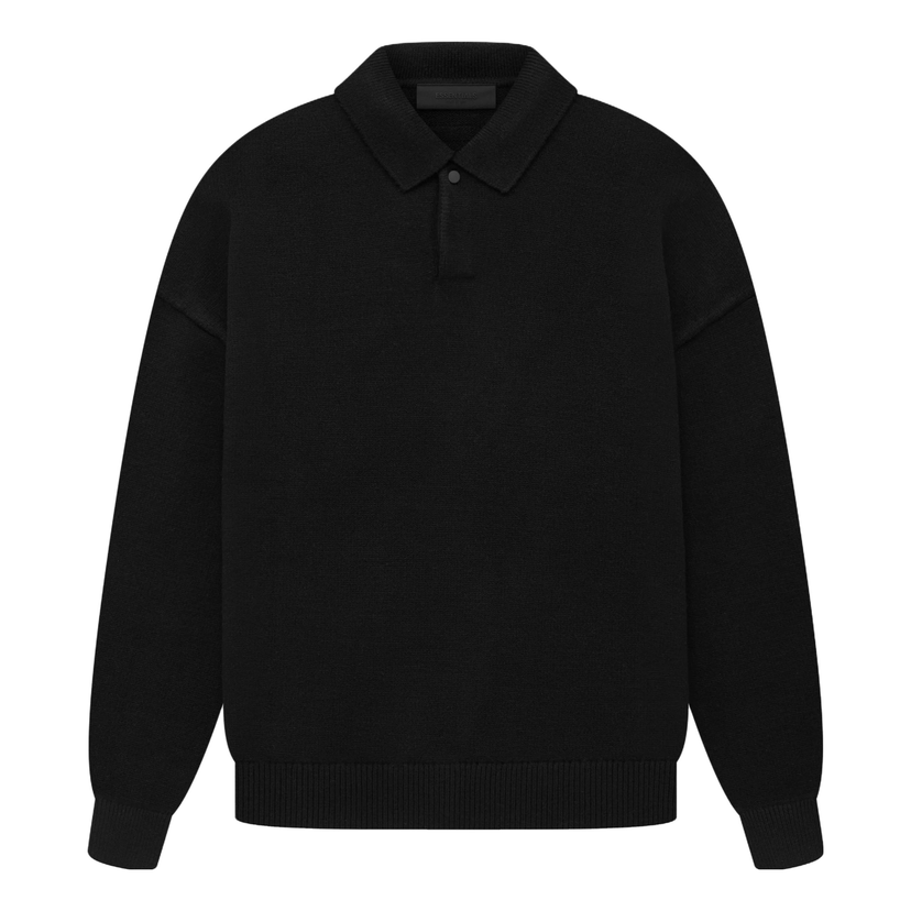 Džemper Fear of God Essentials Knit Polo Shirt Crna | 192SP232180F