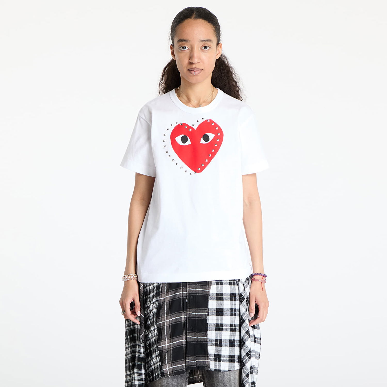 Majica kratkih rukava Comme des Garçons Comme des Garçons PLAY Print T-Shirt Bijela | AX-T803 WHITE, 1