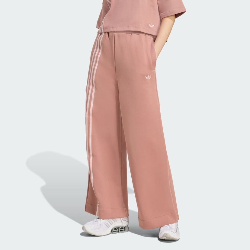 Hlače adidas Performance Off Placed 3-Stripes Wide Leg Pants Ružičasta | JW3621