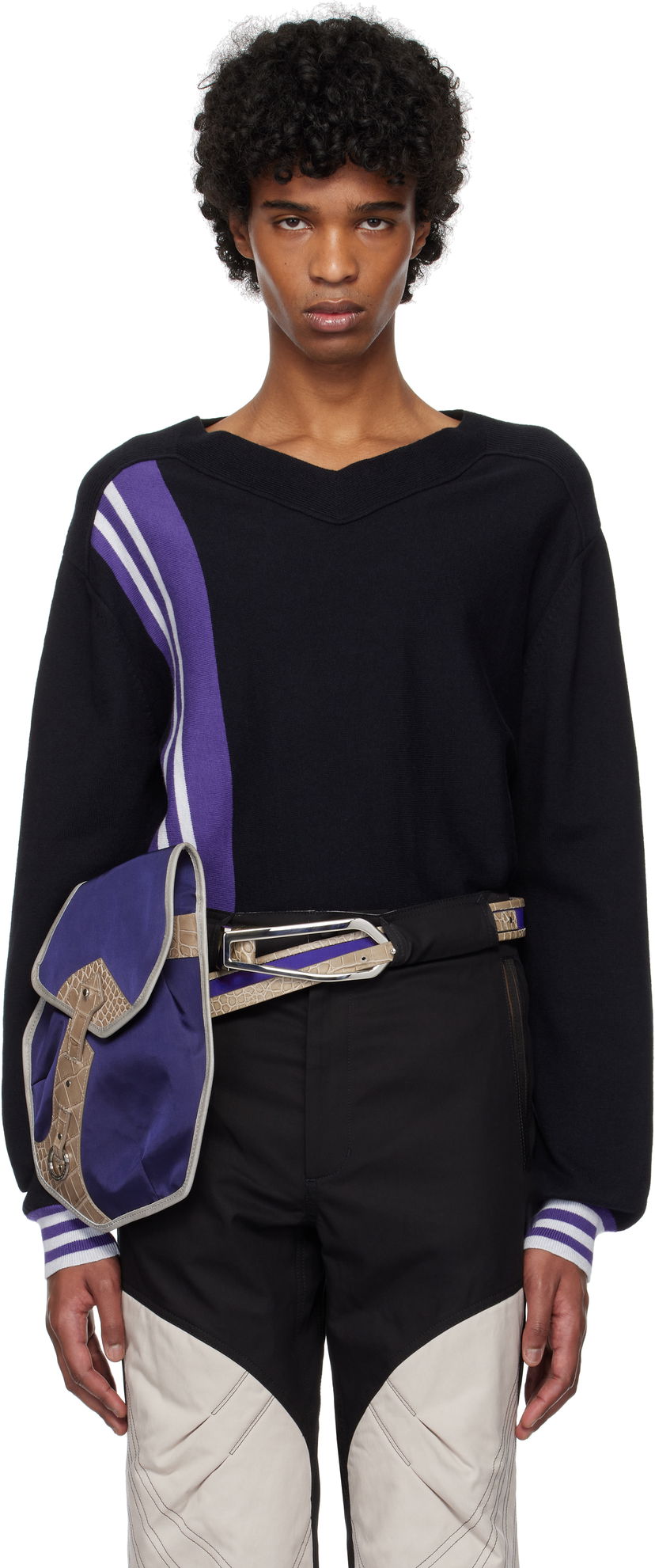 Džemper KIKO KOSTADINOV Kiko Kostadinov Ostro V-Neck Sweater Crna | KKSS25KN02-109