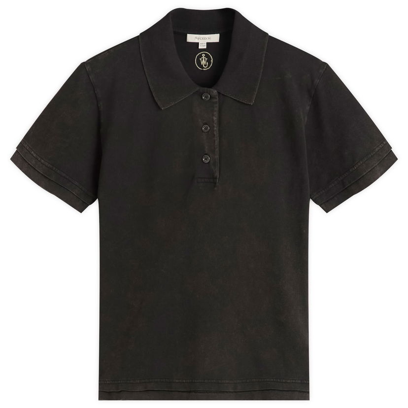 Polo majica JW Anderson JW Anderson Layered Short Sleeve Polo Top, Size Large Crna | JO0277-PG1808-781