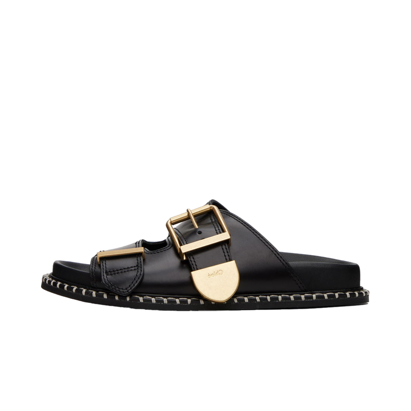 Tenisice i cipele CHLOÉ Rebecca Leather Slide Sandals Crna | CHC24S981D1