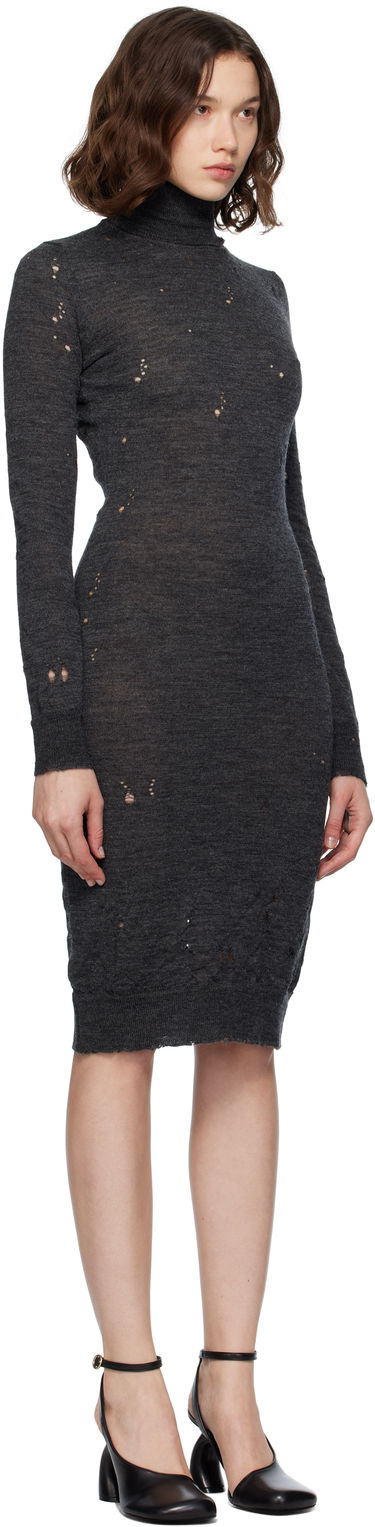 Haljina Maison Margiela MM6 Maison Margiela Turtleneck Midi Dress Siva | S52DD0073 M13134, 1