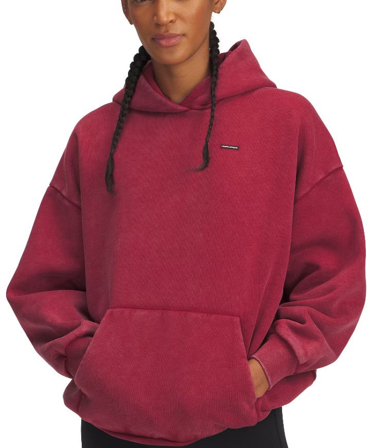 Dukserice Under Armour Oversized Fleece Hoodie Crvena | 1386485-625