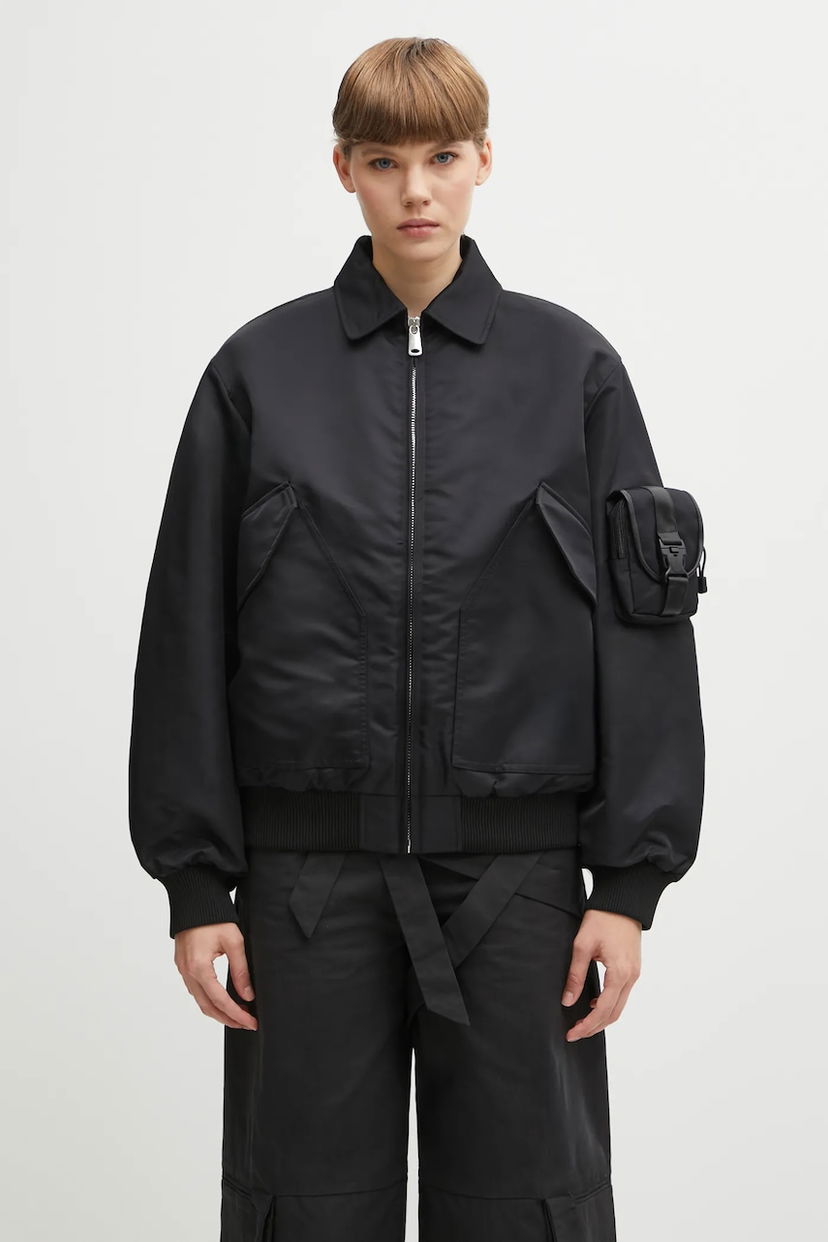Bomber jakna Coperni Coperni Collared Utility Pocket Bomber Jacket Crna | COPBL32F3003