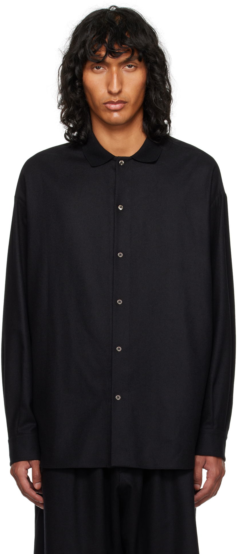 Košulja The Row Oversized Wool Shirt Crna | 827-W3301