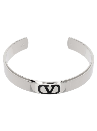 Narukvica Valentino Garavani VLogo Signature Cuff Bracelet "Silver & Black" Metalik | 4Y2J0R31GMU