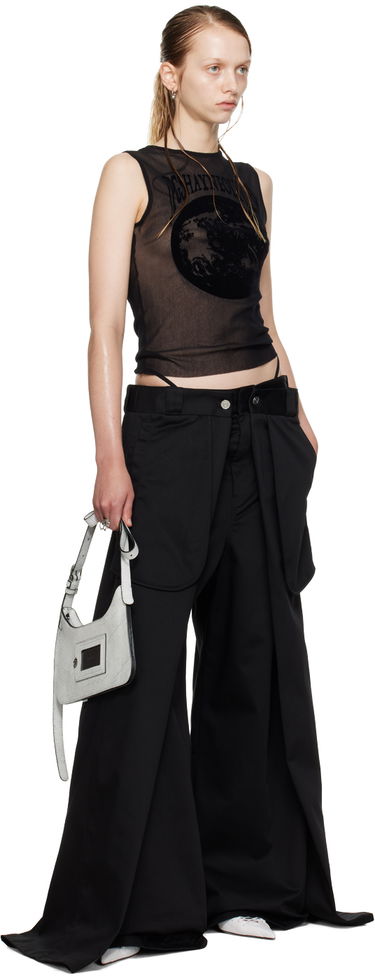 Hlače Jean Paul Gaultier Oliver Edition 'The Wrap' Wide Leg Trousers Crna | 24/27-F-PA113P-C048-00, 4