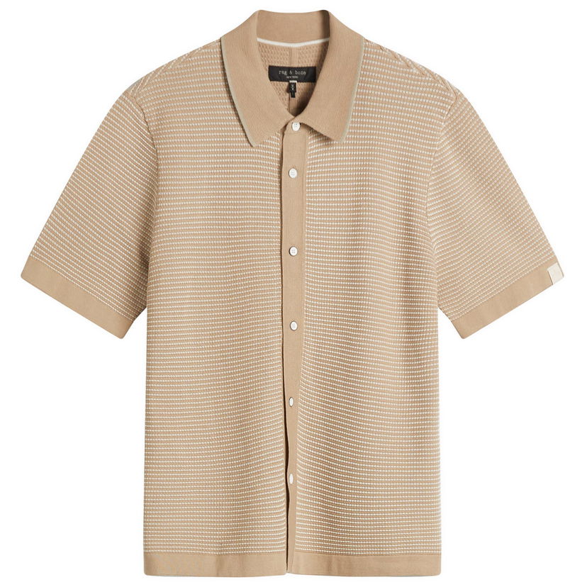 Košulja rag & bone Rag & Bone Harvey Jacquard Stripe Shirt Bež | MBS25S025BC25-BEI