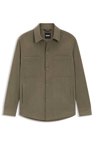 Jakna BOSS Relaxed-fit jacket in performance corduroy Zelena | 50549389