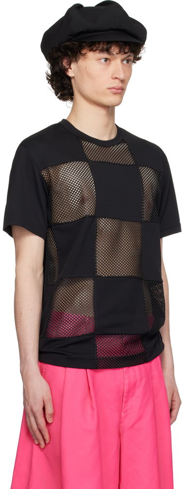 Majica kratkih rukava Comme des Garçons Homme Plus Piqué & Mesh Panel T-Shirt Crna | PO-T006-051, 1