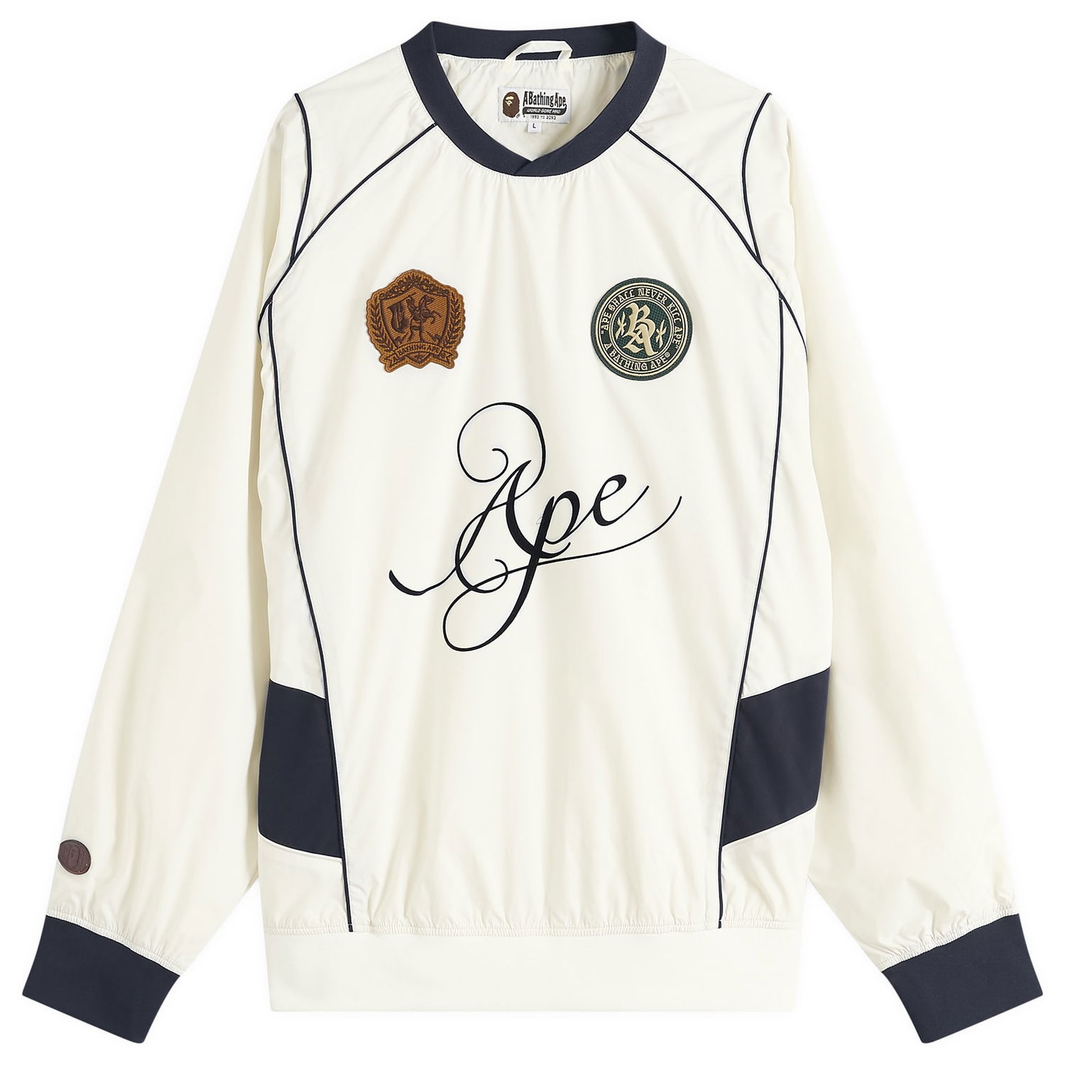 Dukserice BAPE Multi Logo Relaxed Fit Pullover, Size Large Bijela | 001SWL301317M-WHT, 1