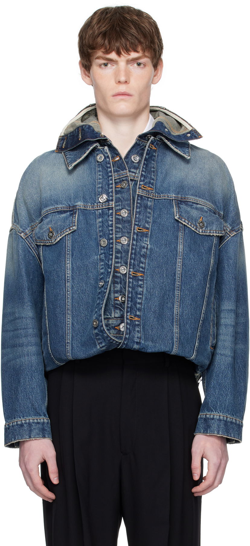 Jakna Jean Paul Gaultier Jean Paul Gaultier 'The Double' Denim Jacket Plava | 25/03-U-JA006-D024-57