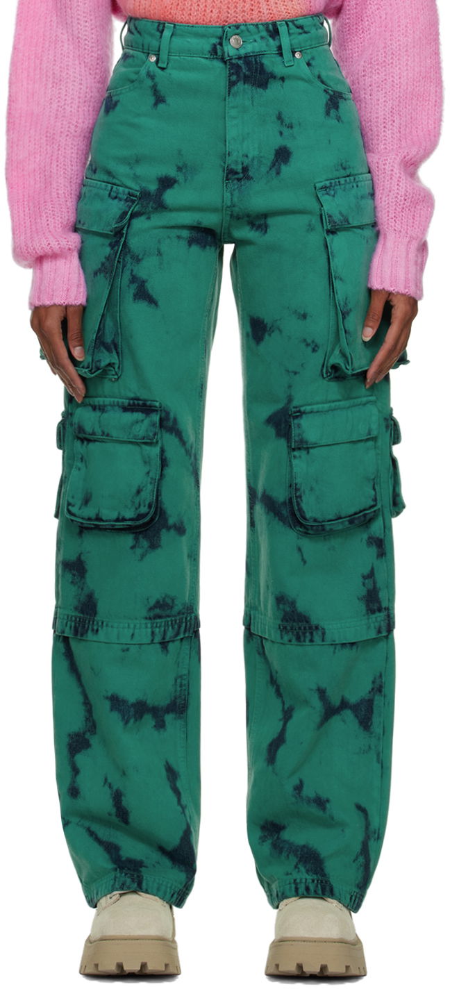 Jeans MSGM MSGM Exclusive Tie-Dye Cargo Jeans Zelena | 3341MDP53T 227780