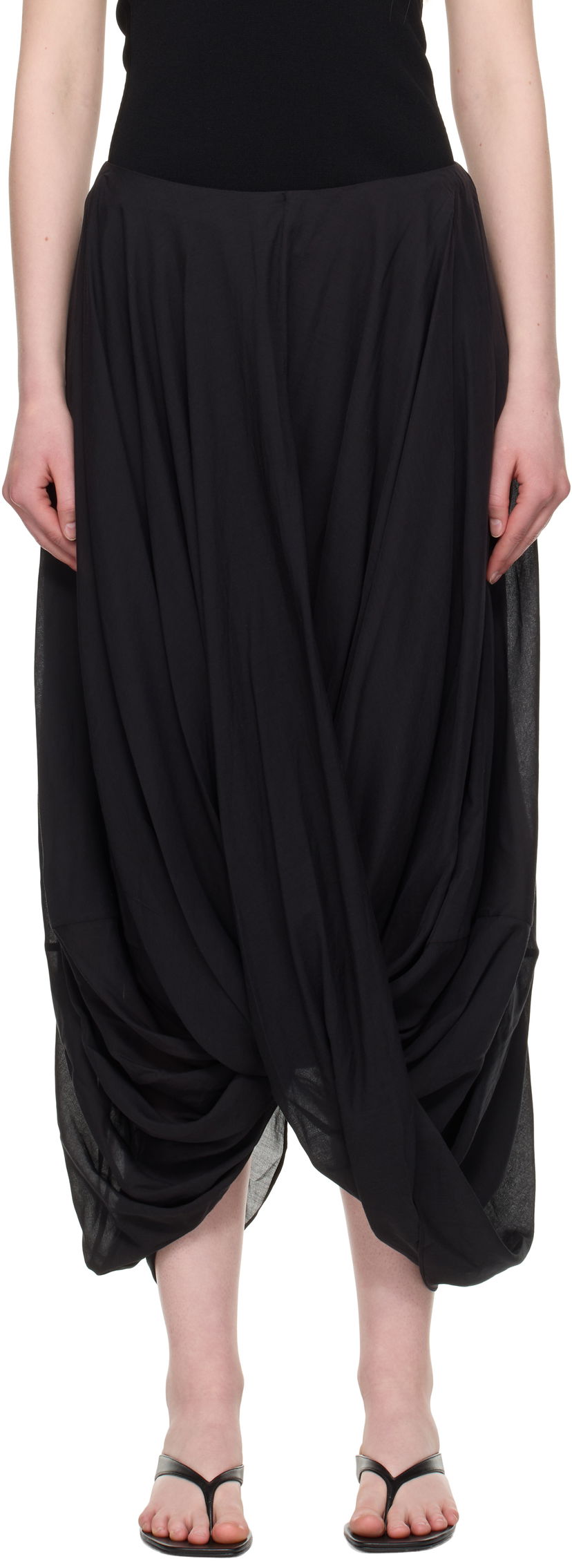 Suknja TOTEME TOTEME Cocoon Maxi Skirt Crna | 253-WRB0306-FB0430