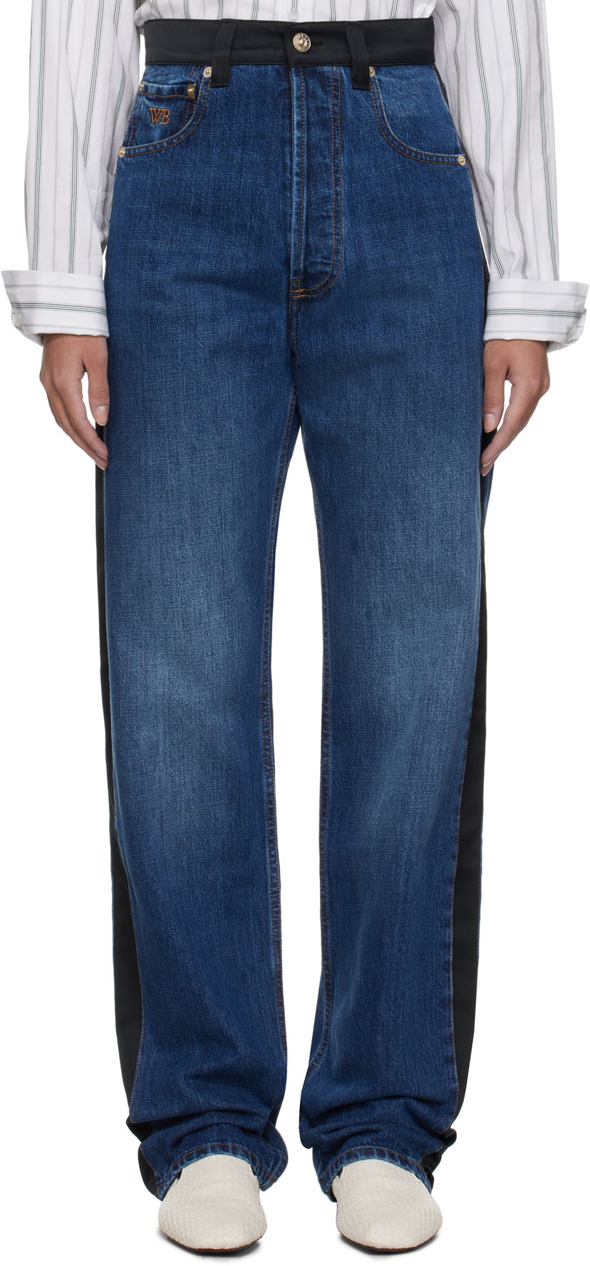 Jeans Wales Bonner Wales Bonner Echo Panelled Jeans Plava | US25DE02-DE01-599-S
