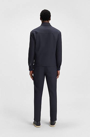 Košulja BOSS Relaxed Fit Performance-Stretch Overshirt Tamnoplava | 50546059, 1
