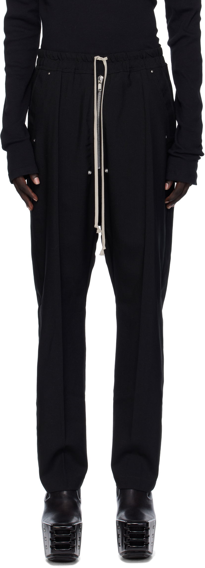 Hlače Rick Owens Rick Owens Concordians Bela Trousers Crna | RU02E1361 WGP
