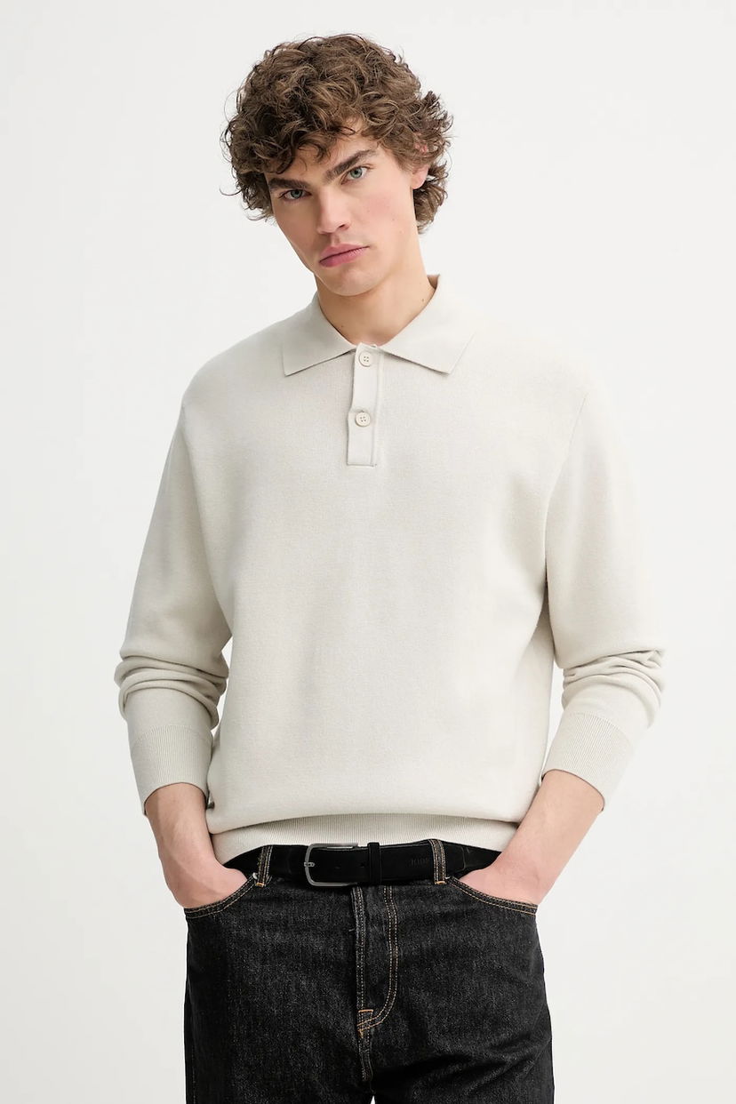 Polo majica Samsoe Samsoe Samsoe Samsoe SANINO Knit Polo Shirt Bež | M25200022