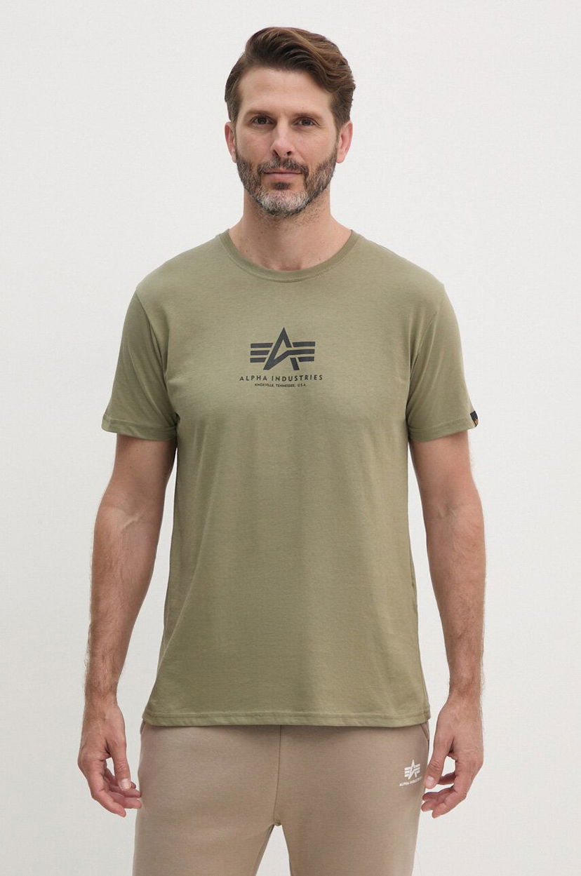 Majica kratkih rukava Alpha Industries Olive Green Logo T-Shirt Zelena | 118533.11