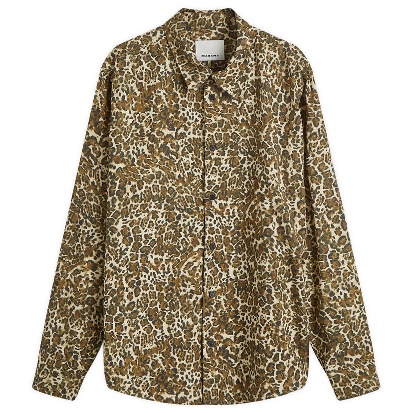 Košulja ISABEL MARANT Long Sleeve Shirt Cybilio Print Smeđa | 24HCH0124HB-B4I03H-99LE