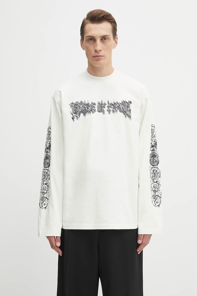 Majica kratkih rukava VETEMENTS VETEMENTS Cof Double Logo Longsleeve T-Shirt Bijela | UCF76LS250I