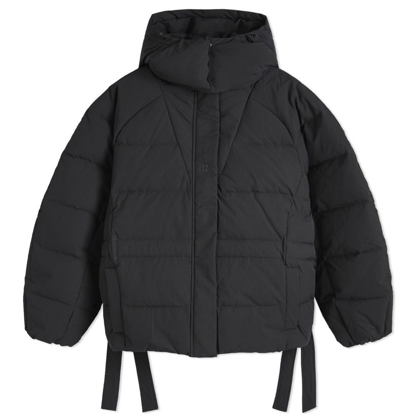 Pernata jakna GANNI Tech Seersucker Oversized Puffer Jacket Crna | F9496-BLACK