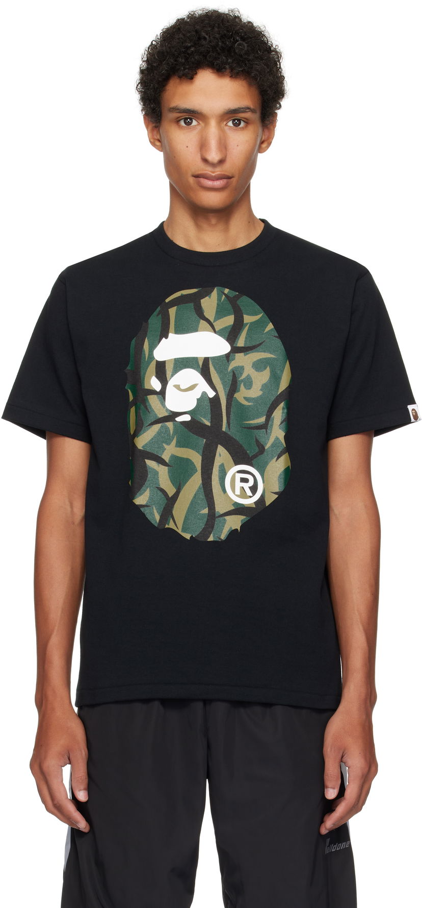 Majica kratkih rukava BAPE Trial Camo Big Ape Head Tee Crna | 001TEL301034M