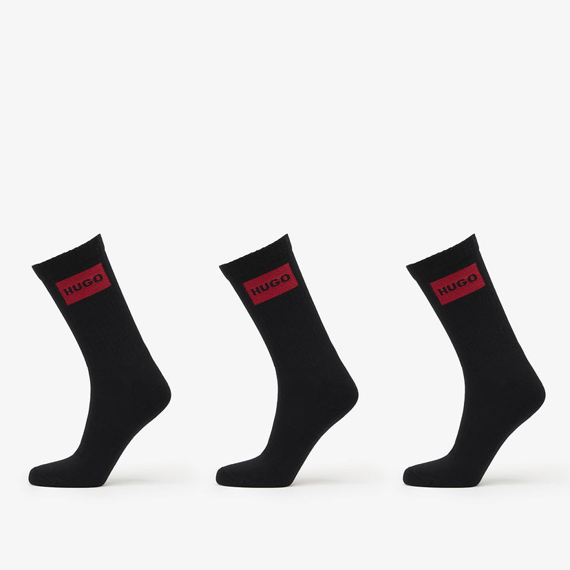 Čarape BOSS Hugo Men-H-3-Pack Qs Rib Label Cc Black Crna | 50531515-001