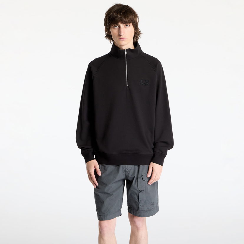 Dukserice C.P. Company C.P. Company Diagonal Raised Fleece Sweatshirt Crna | 18CMSS043A005086W-999