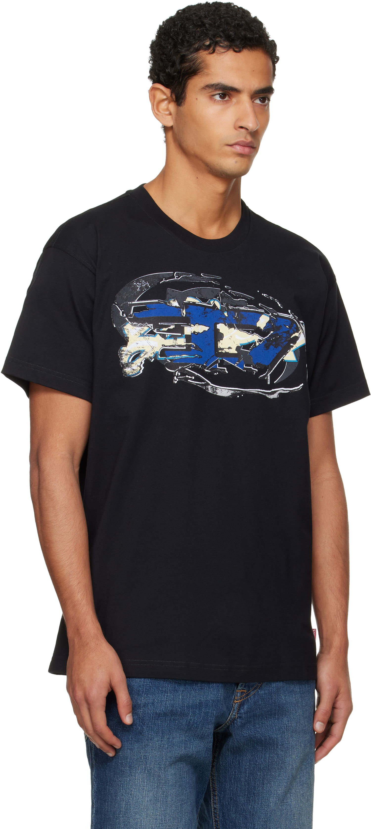 Majica kratkih rukava Diesel Graphic Print T-shirt Crna | A19571-0PLAT-9XX, 1