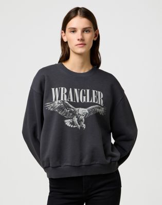 Dukserice Wrangler Oversized Eagle Graphic Sweatshirt XS Siva | 112370776:XS, 0