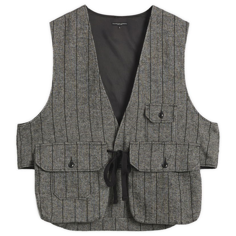 Prsluk Engineered Garments Herringbone Wool Fowl Vest, Size Small Siva | 25F1C002-OZ002