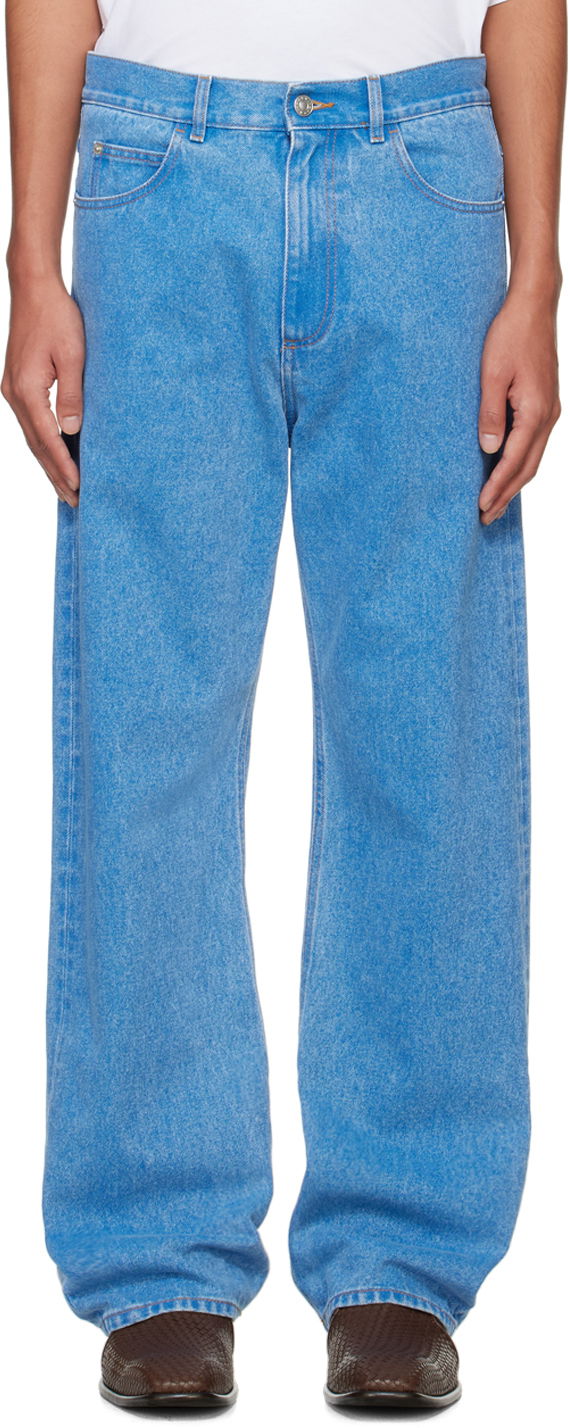 Jeans Marni Wide-Leg Jeans Plava | PUJU0021A2 USCW91