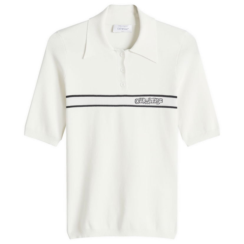 Polo majica Off-White Women's Short Sleeve Polo Top with Logo Stripe by Off-White Bijela | OWHV005S25KNI0010A10