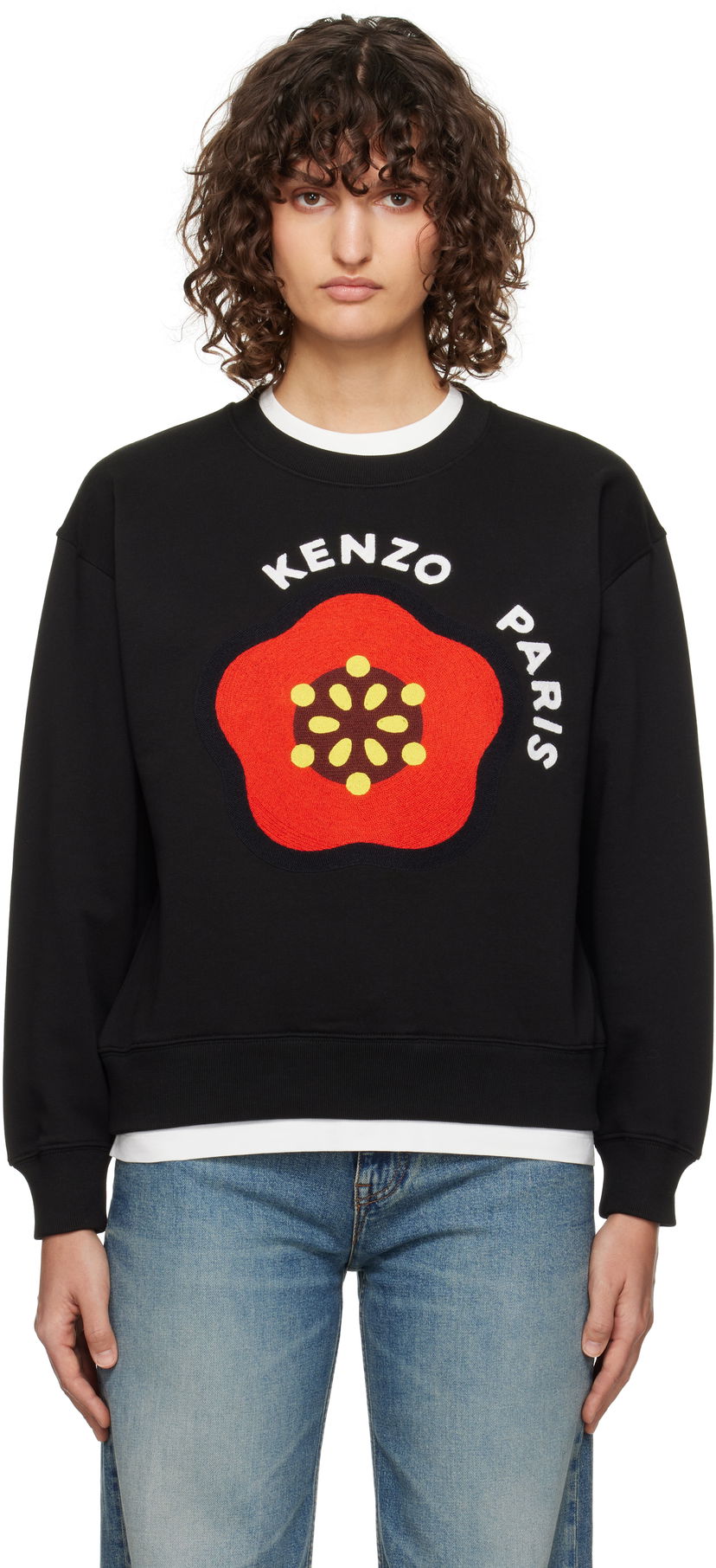 Dukserice KENZO Black Pop Embroidered Sweatshirt Crna | FF52SW1894MF
