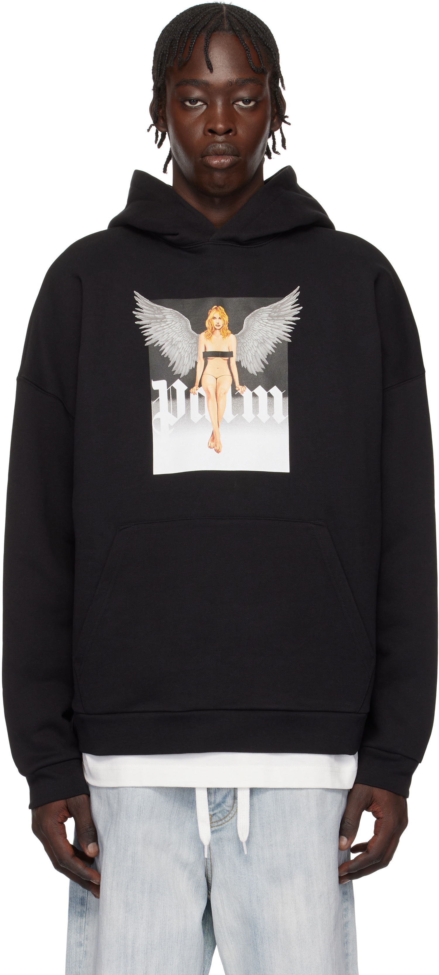 Dukserice Palm Angels Pin Up Print Hoodie Crna | PMBB155S25FLE0031003, 0