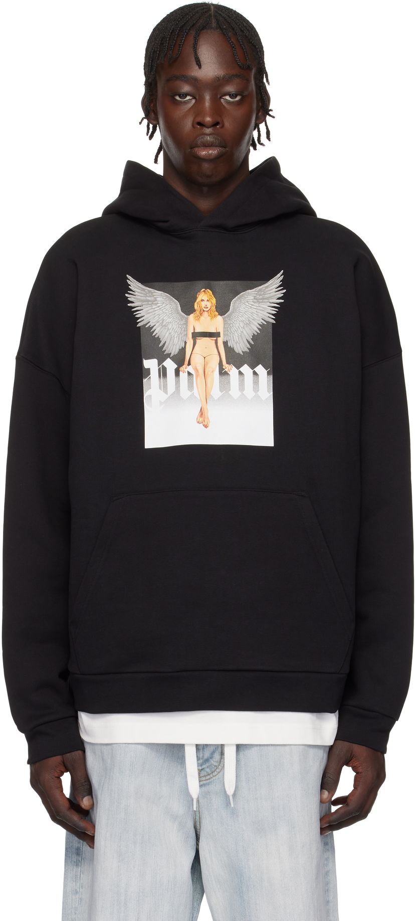 Dukserice Palm Angels Pin Up Print Hoodie Crna | PMBB155S25FLE0031003