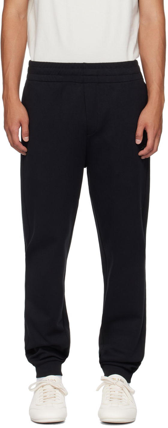 Trenirka Moncler Black Plaque Sweatpants Crna | J20918H0000989AHM