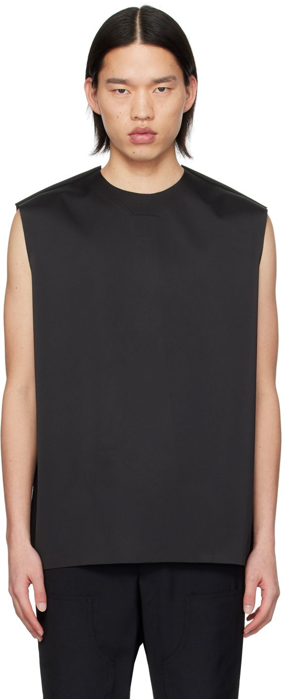 Majica bez rukava We11done We11done Tie Embossed Tank Top Crna | WD-BL1-24-125-M-BK