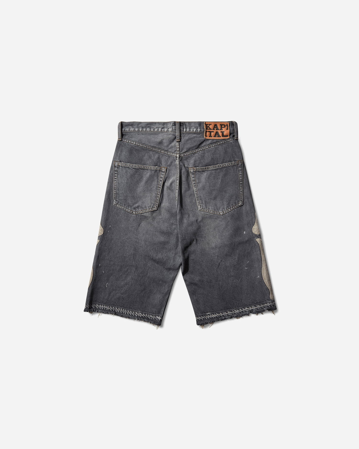 Kratke hlače KAPITAL 14oz Denim 5P Shorts with Bone Applique Siva | EK-1449SPA PRO, 0