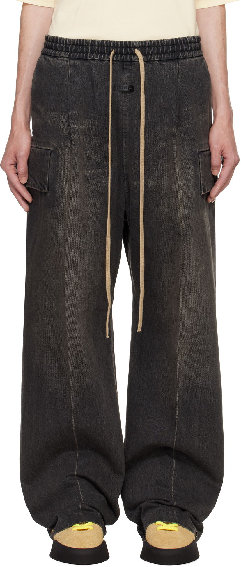 Cargo hlače Fear of God Wide-Leg Cargo Pants Crna | FG24FW40-2010DNM
