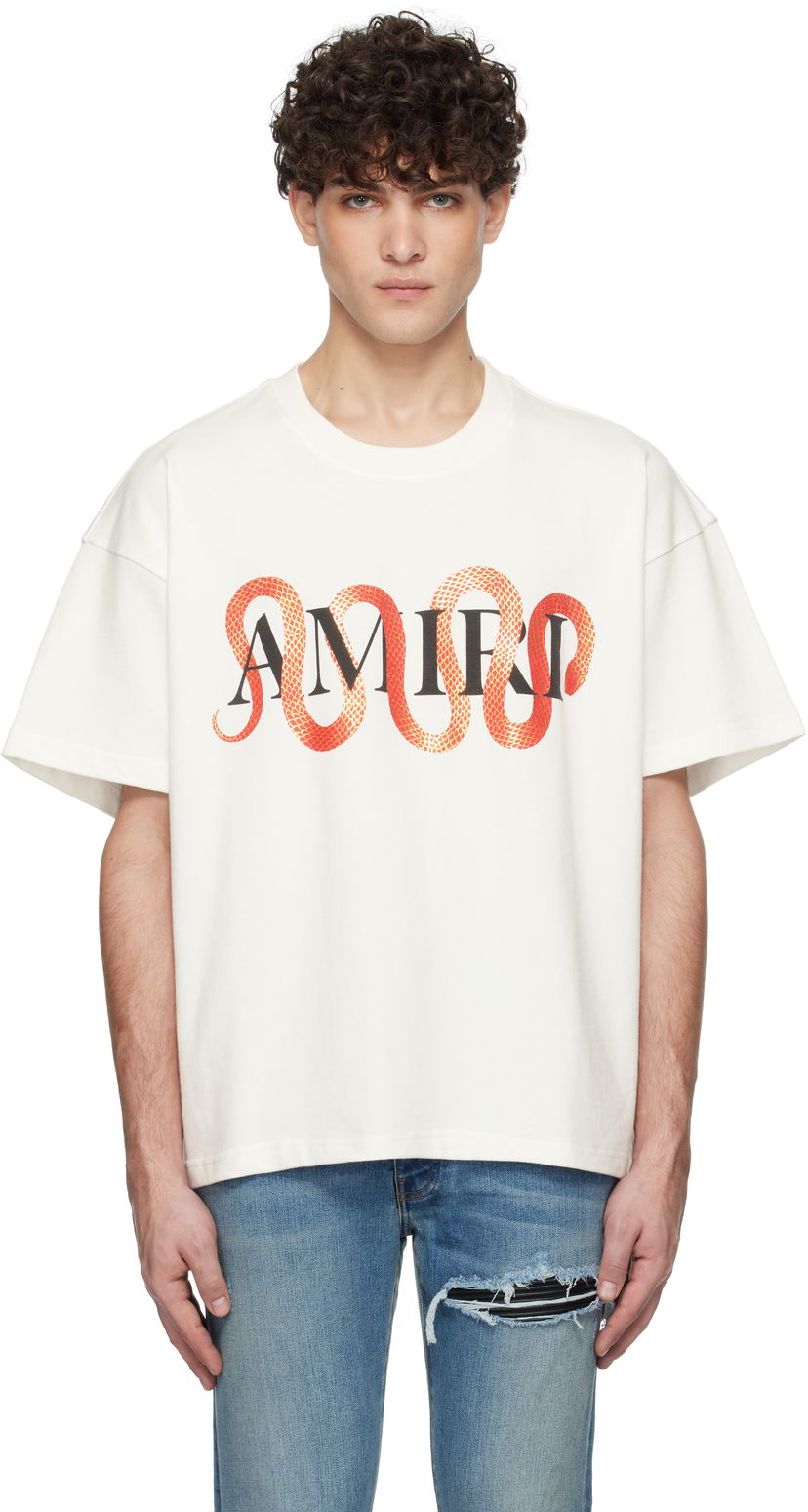 Majica kratkih rukava AMIRI Snake Print T-Shirt Bijela | AMJYTE1155