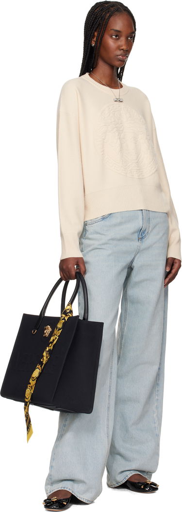 Njega cipela Versace Versace Opera Bow Patent Ballerina Flats Crna | 1017834_1A11949_1B00V, 4