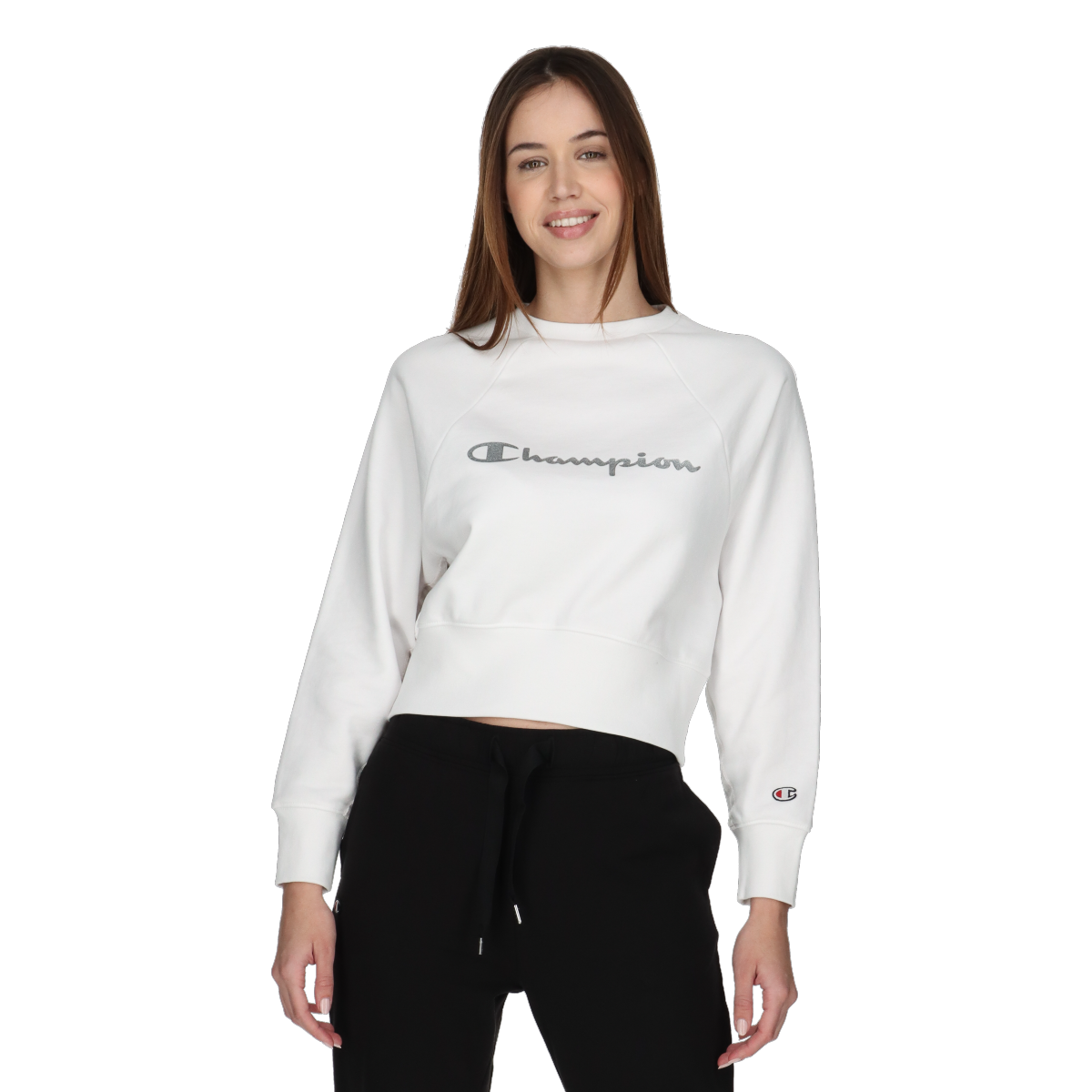 Dukserice Champion Cropped Raglan Sleeve Sweatshirt Bijela | CHA241F609-10, 0