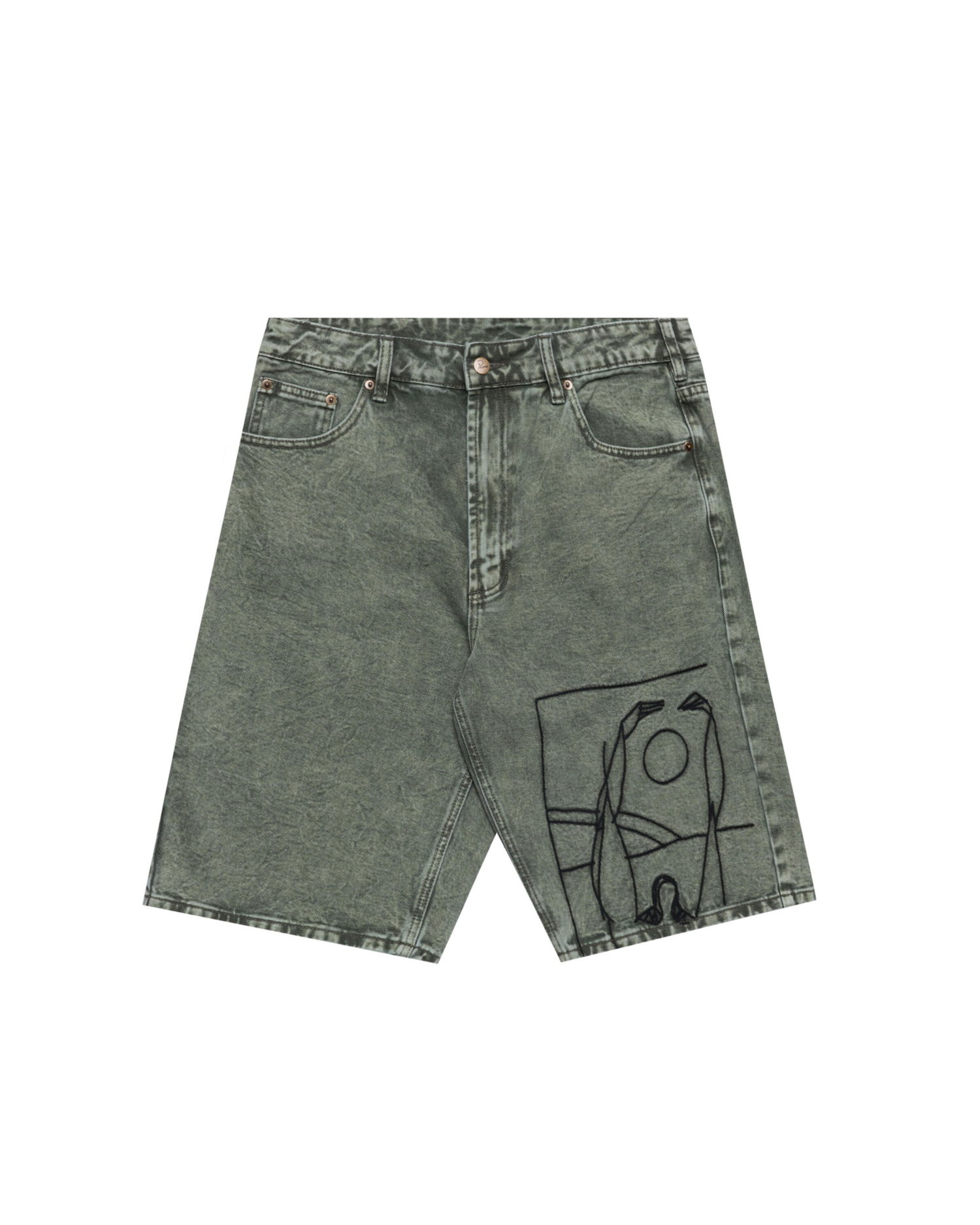 Kratke hlače By Parra Parra Protect the Sun Denim Shorts Zelena | 54165, 0